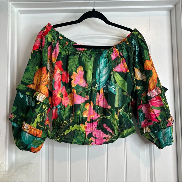 Rachel Zoe Tropical Print 2 Piece Top & Full Maxi Skirt. Size Medium. NWT. - Picture 3 of 12